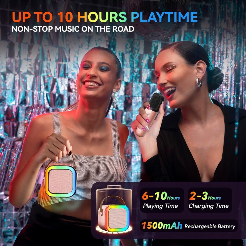 Rechargeable Karaoke Mic with Speaker for Singing Cute Birthday Gift for Kids Musical Toys for Boys, Girls and Adults-1