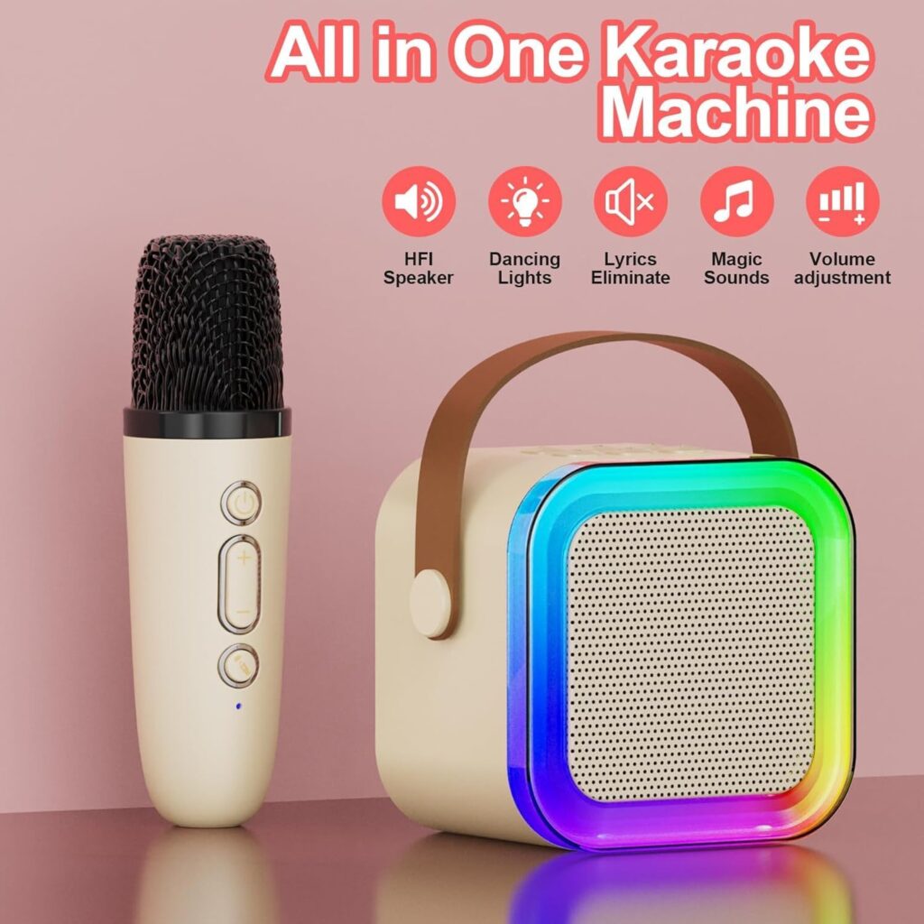 Rechargeable Karaoke Mic with Speaker for Singing Cute Birthday Gift for Kids Musical Toys for Boys, Girls and Adults-6